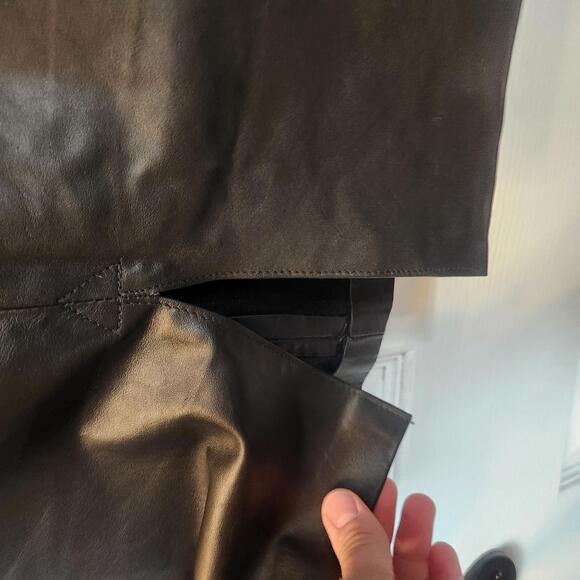 Vintage Genuine Leather Women's Pencil Midi Skirt- Size 7/8 - Picture 3 of 9